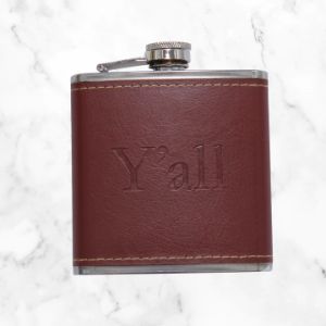 Leather "Y'all" Flask